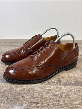 Cole Haan Brown Leather Apron Toe Derby Dress Shoes Men’s 10.5 E